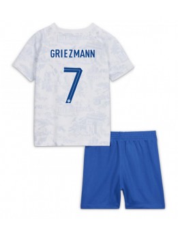 Frankrike Antoine Griezmann #7 Replika Borta Kläder Barn VM 2022 Kortärmad (+ byxor)